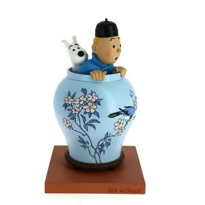 Tim und Struppi Vase Blauer Lotus Les Icones