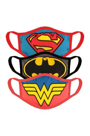 DC Justice League Stoffmasken 3er-Pack Core