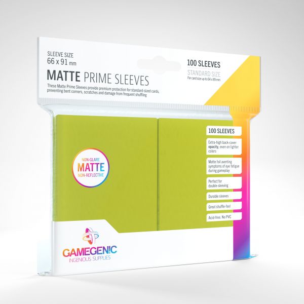 Gamegenic Hüllen Standardgröße Matt Limettengrün (100 Stück)
