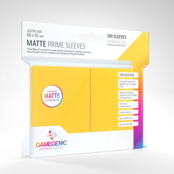 Gamegenic Hüllen Standardgröße Matt Gelb (100 Stück)