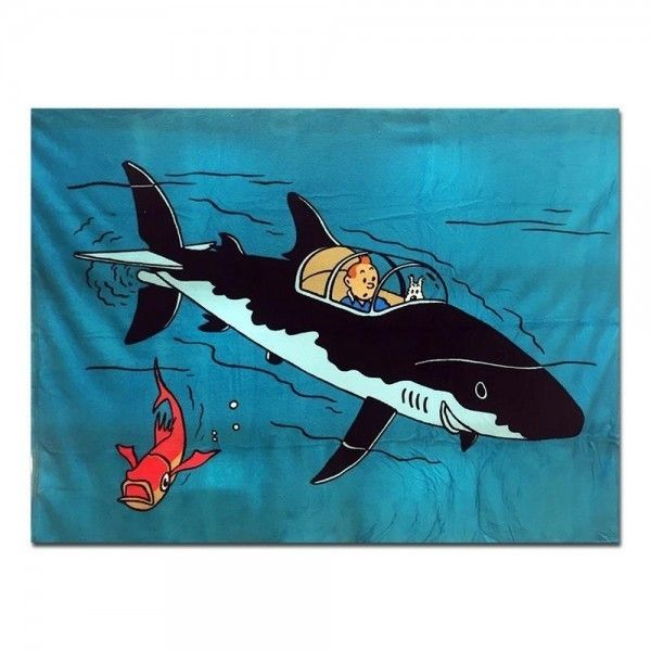 Tim und Struppi Strandtuch Fleece U-Boot