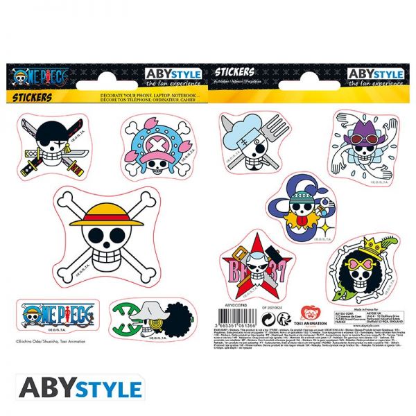 One Piece Sticker Set Strohhut Totenköpfe
