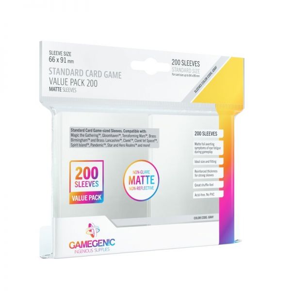 Gamegenic Hüllen Value Pack Standardgröße Transparent Matt (200 Stück)