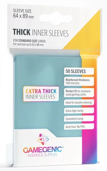 Gamegenic Hüllen Thick Inner Sleeves Standardgröße Transparent (50 Stück)