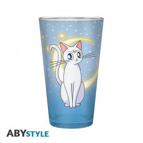 Sailor Moon Glas 400ml Luna und Artemis