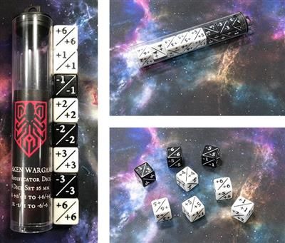 Kraken Wargames Würfel d6 Positiv/Negativ 16 mm (8 Stück)