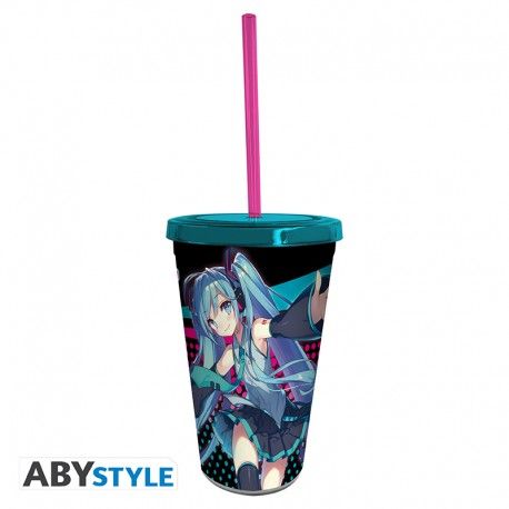Hatsune Miku Trinkbecher mit Strohhalm