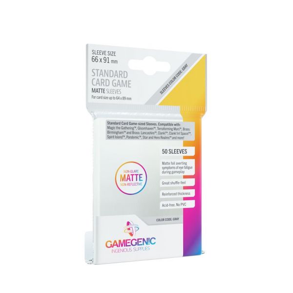 Gamegenic Hüllen Standardgröße Matt Transparent (50 Stück)