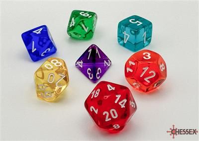 Chessex Translucent RPG Würfel-Set Regenbogen (7 Stück)