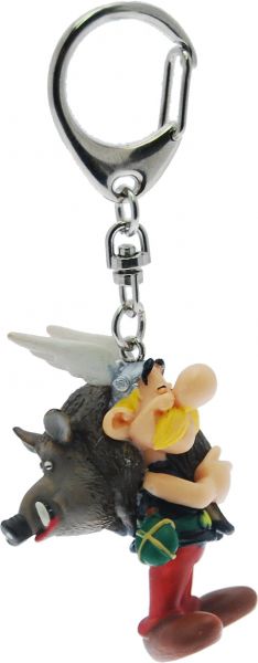 Asterix PVC Schlüsselanhänger Asterix trägt Wildschwein