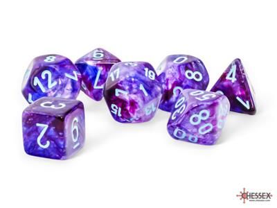 Chessex Würfel-Set Mega-hedral Nocturnal/türkis Luminary (7 Stück)