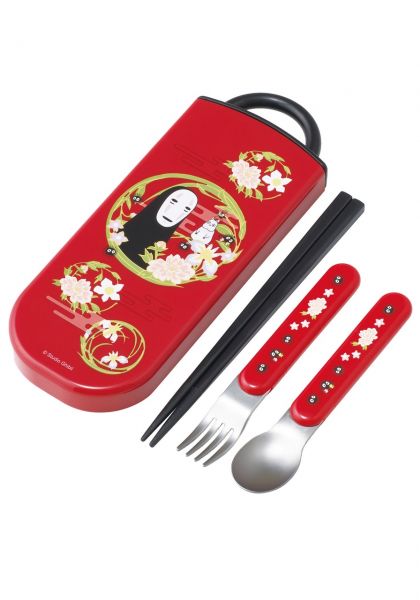 Chihiros Reise ins Zauberland Essstäbchen & Löffel & Gabel Set Ohngesicht und Rußmännchen
