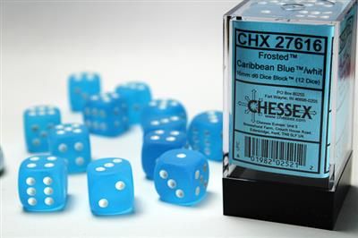 Chessex Frosted 16mm d6 Würfel-Set Caribbean (12 Stück)