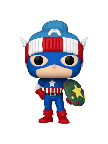 Marvel Funko POP! Vinyl Figur Holiday Captain America 9 cm