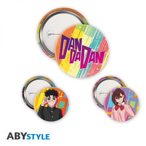 Dan Da Dan Button 3er Pack Momo & Okarun