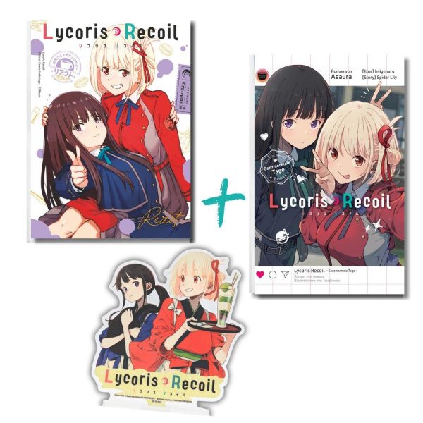Lycoris Recoil Bundle (Manga + Roman + Acrylfigur)