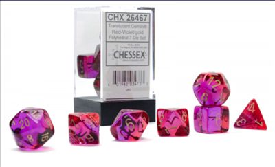 Chessex Gemini 7-Würfel-Set Rot-Violet/Gold
