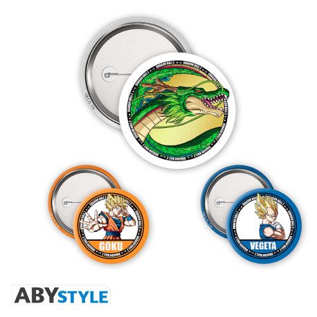 Dragon Ball Button 3er Pack Goku, Vegeta & Shenron