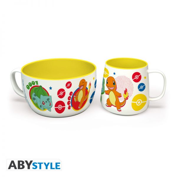 Pokemon Frühstücks-Set Tasse und Schüssel Kanto Starter