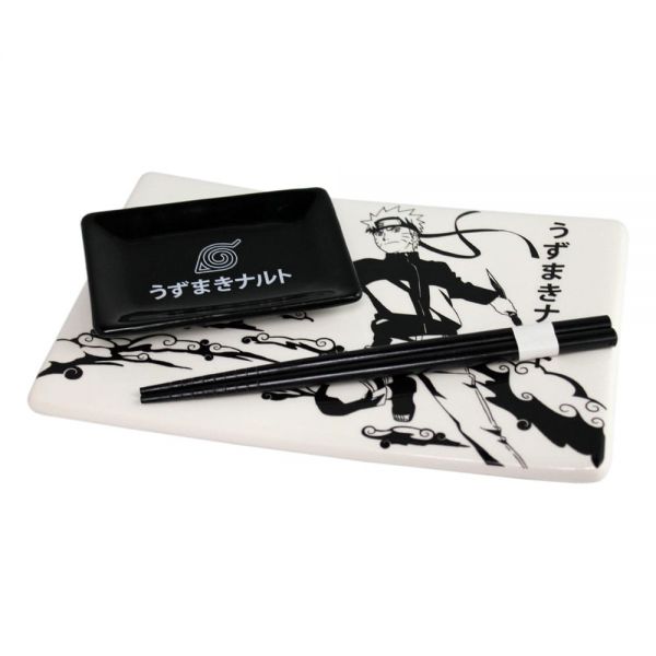 Naruto Shippuden Keramik Sushi Set mit Essstäbchen Naruto
