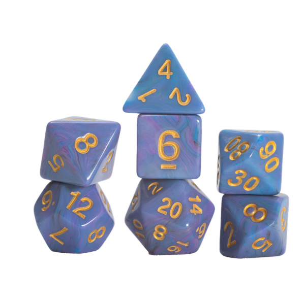Sirius Dice RPG-Würfel-Set Blue Unicorn (8 Stück)