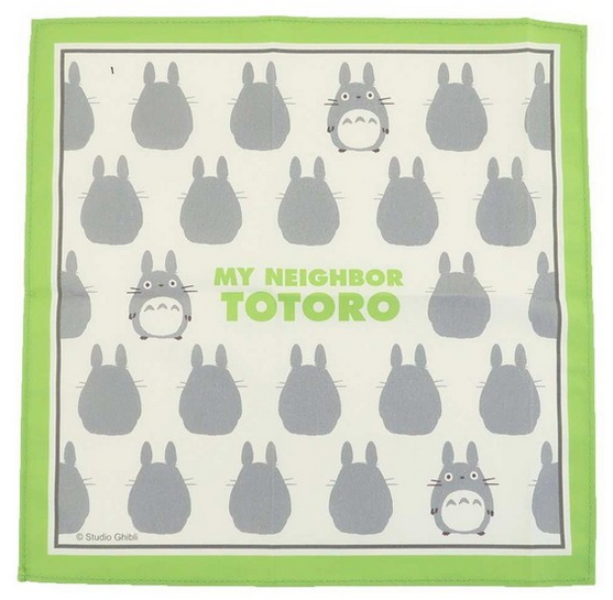 Mein Nachbar Totoro Stofftaschentuch Silhouette Totoro Grau