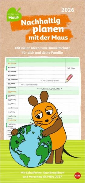 Nachhaltig Planen mit der Maus Kalender 2026