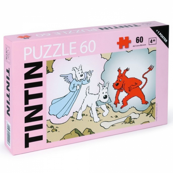 Tim und Struppi Puzzle Struppi mit Engel & Teufel 60 Teile