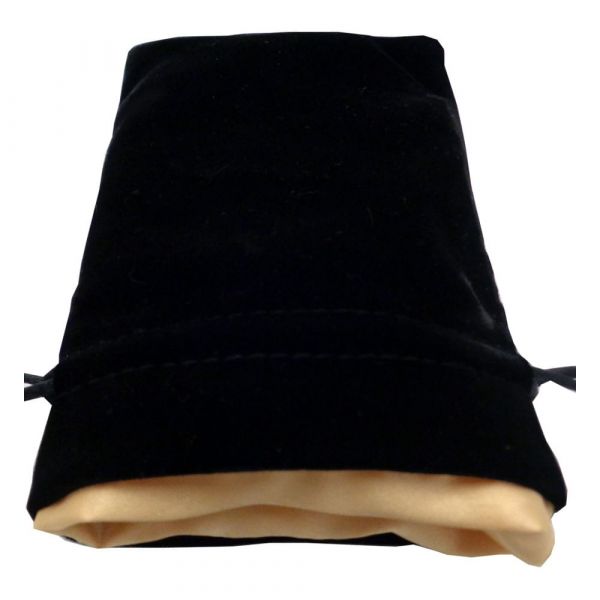 FanRoll Würfelbeutel Velvet Black with Gold Satin Klein