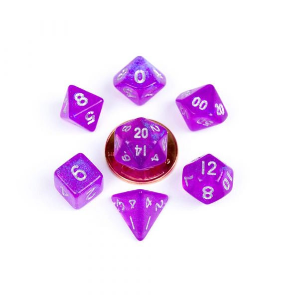 FanRoll Mini Würfel Set Stardust Purple (7 Stück)