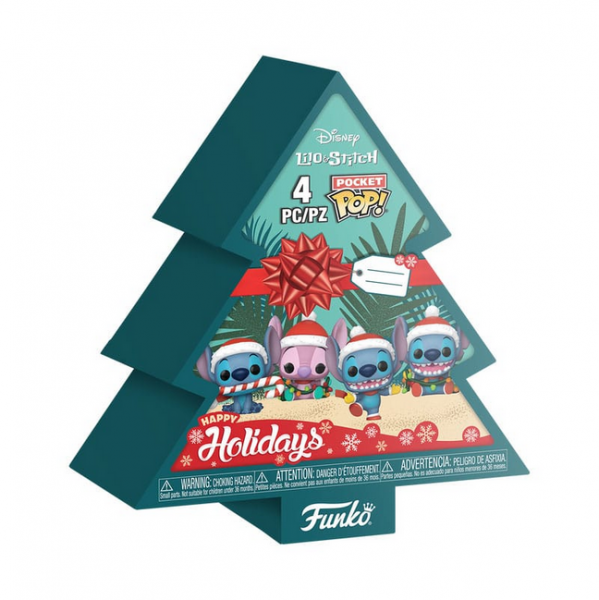 Lilo & Stitch Holiday 2025 Pocket POP! Vinyl Schlüsselanhänger 4er-Pack Tree Holiday Box 4 cm