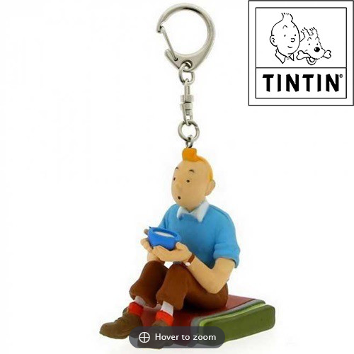Tim und Struppi Schlüsselanhänger Tim in Tibet sitzend 3,8cm