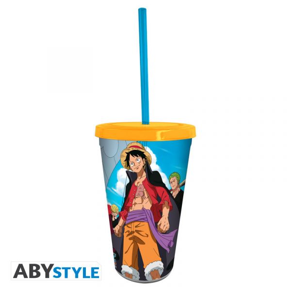 One Piece Trinkbecher mit Strohhalm Wano 470ml