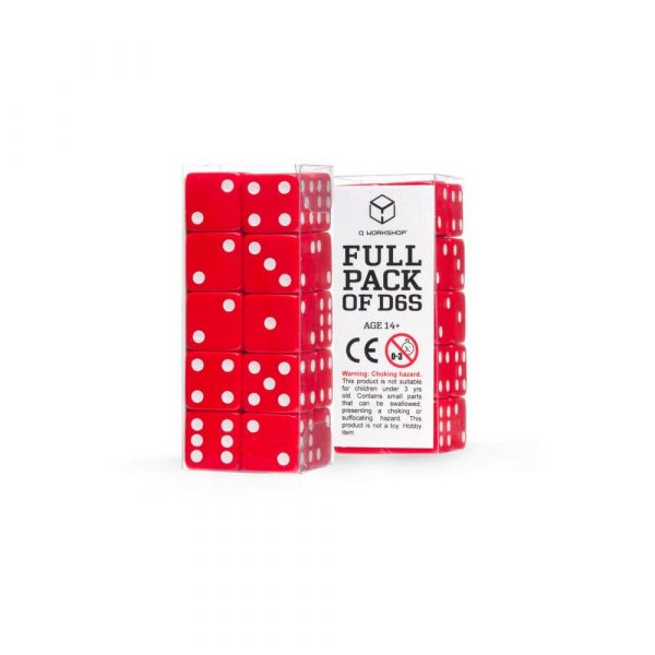 Q Workshop Würfel Set Full Pack D6 Rot (20 Stück)