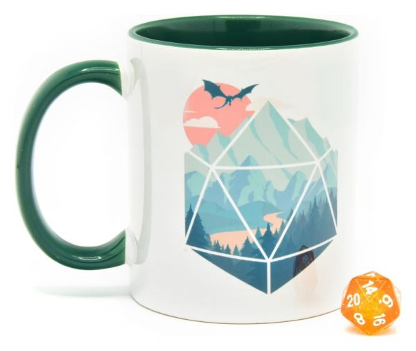 Magic Glassstaff Geschenkbox Tasse & Würfel D20 A D20 Scene