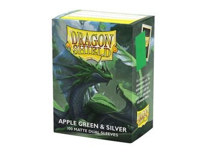 Dragon Shield Dual Matte Hüllen Standardgröße Apple Green & Silver (100 Stück)