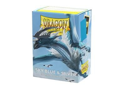 Dragon Shield Dual Matte Hüllen Standardgröße Sky Blue & Silver (100 Stück)