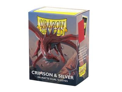 Dragon Shield Dual Matte Hüllen Standardgröße Crimson & Silver (100 Stück)