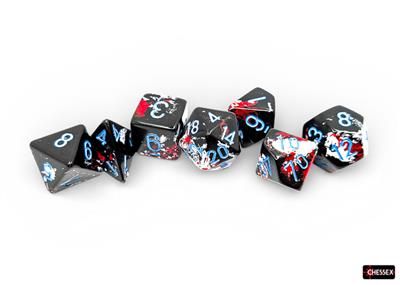 Chessex Brush Polyhedral Dark Side/Blue Würfel-Set (7 Stück)