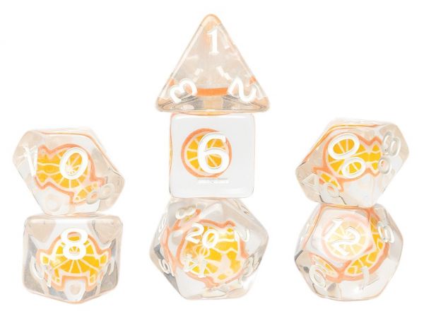 Sirius Dice RPG-Würfel-Set Fruit Slice Orange (8 Stück)
