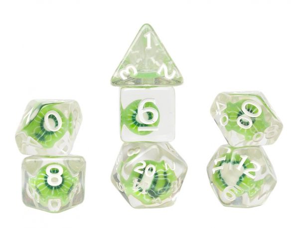 Sirius Dice RPG-Würfel-Set Fruit Slice Kiwi (8 Stück)