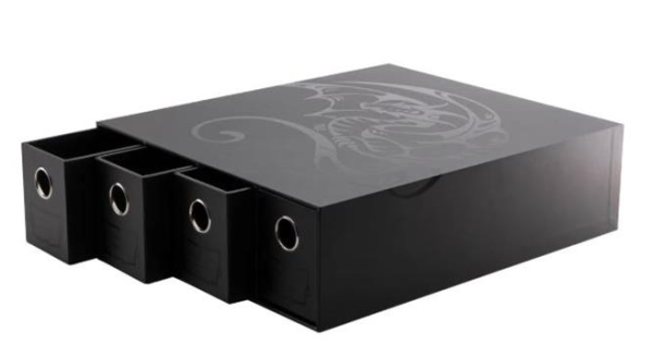 Dragon Shield Fortress Card Drawers Aufbewahrungsbox Horizontal 4-Fächer Schwarz