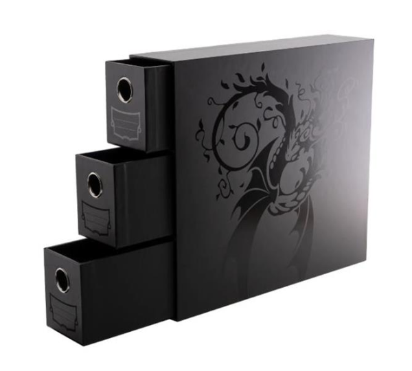 Dragon Shield Fortress Card Drawers Aufbewahrungsbox Vertikal 3-Fächer Schwarz