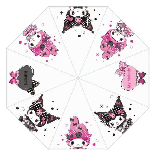 Sanrio Pink Black Party Series Regenschirm Kuromi & My Melody Transparent
