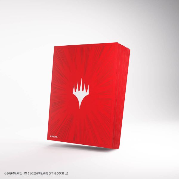 Gamegenic Premium Sleeves Standardgröße Magic: The Gathering Marvel Super Heroes Double Sleeving Pack Comic Burst Red (210 Stück)