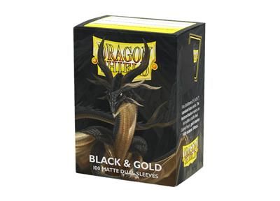 Dragon Shield Dual Matte Hüllen Standardgröße Black & Gold (100 Stück)