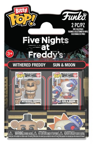 Five Nights at Freddy's Bitty POP! Vinyl Figuren 2er-Pack Withered Freddy & Sun & Moon 2 cm