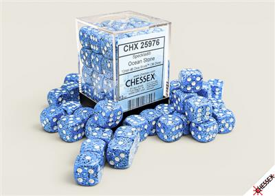 Chessex Speckled 12mm d6 Würfel-Set Ocean Stone (36 Stück)