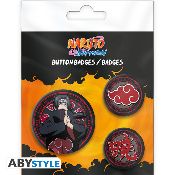 Naruto Shippuden Button 3er Pack Itachi & Akatsuki