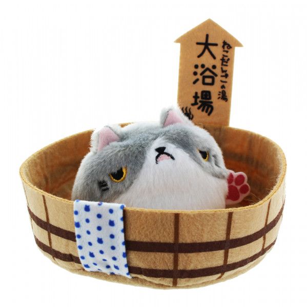 Neko Dango Tub Set White Cat w Grey Face - Bucha Plüsch